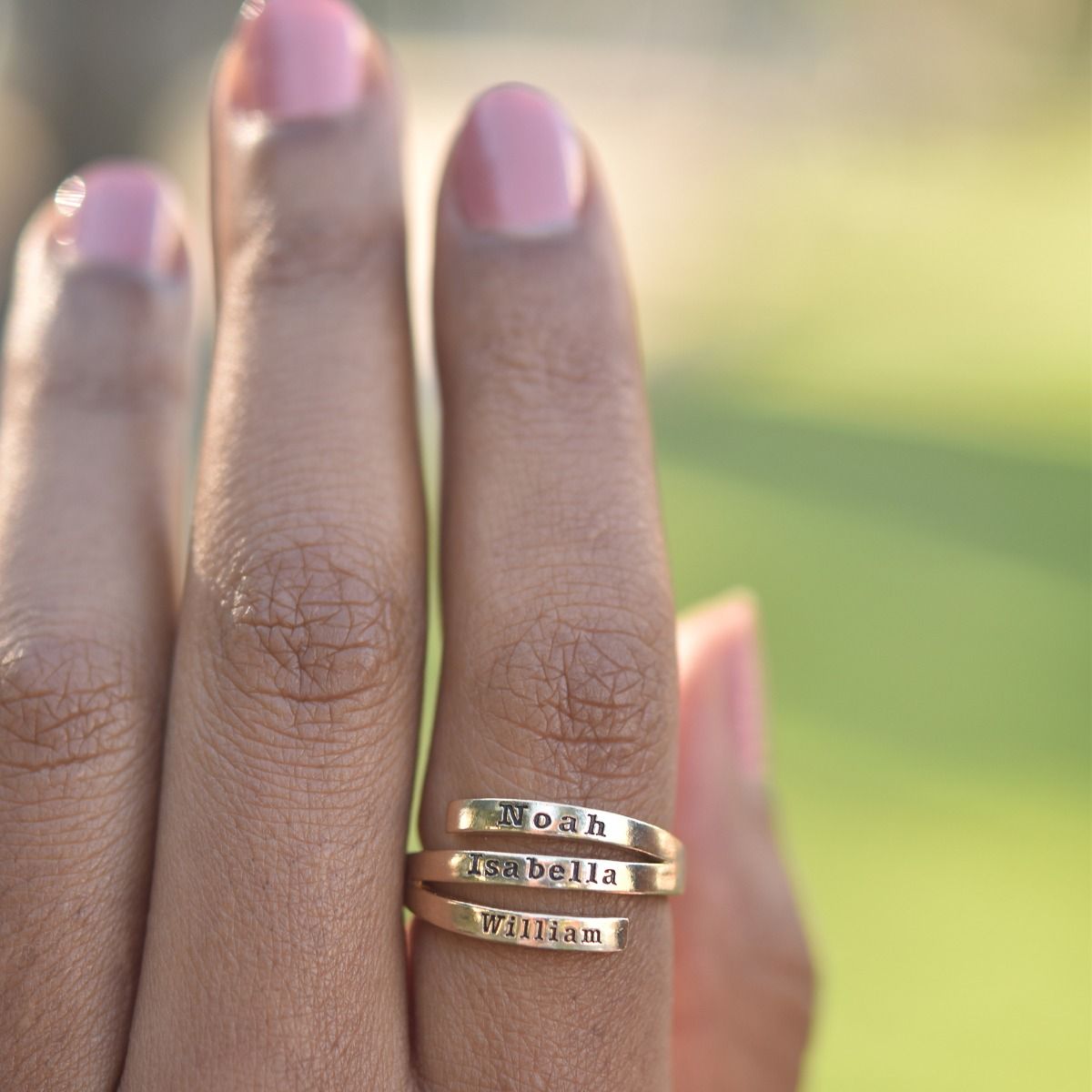 Swan Name Ring - 3 Names [18K Gold Vermeil]