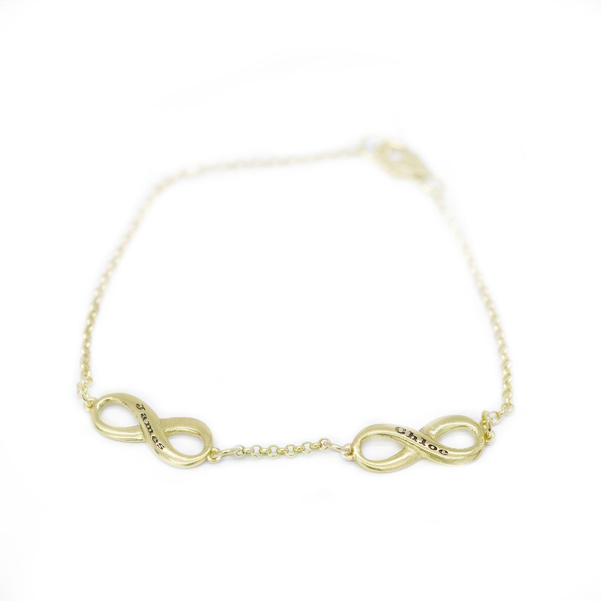 Unendlichkeit Armband mit Gravur [750er vergoldet]