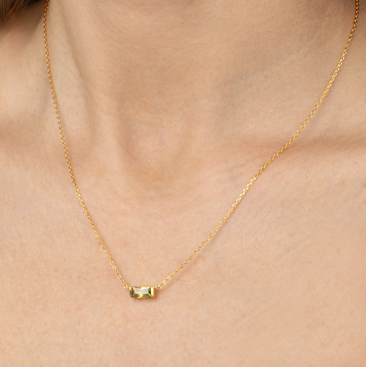 Genuine Emerald Necklace [18K Gold Vermeil]