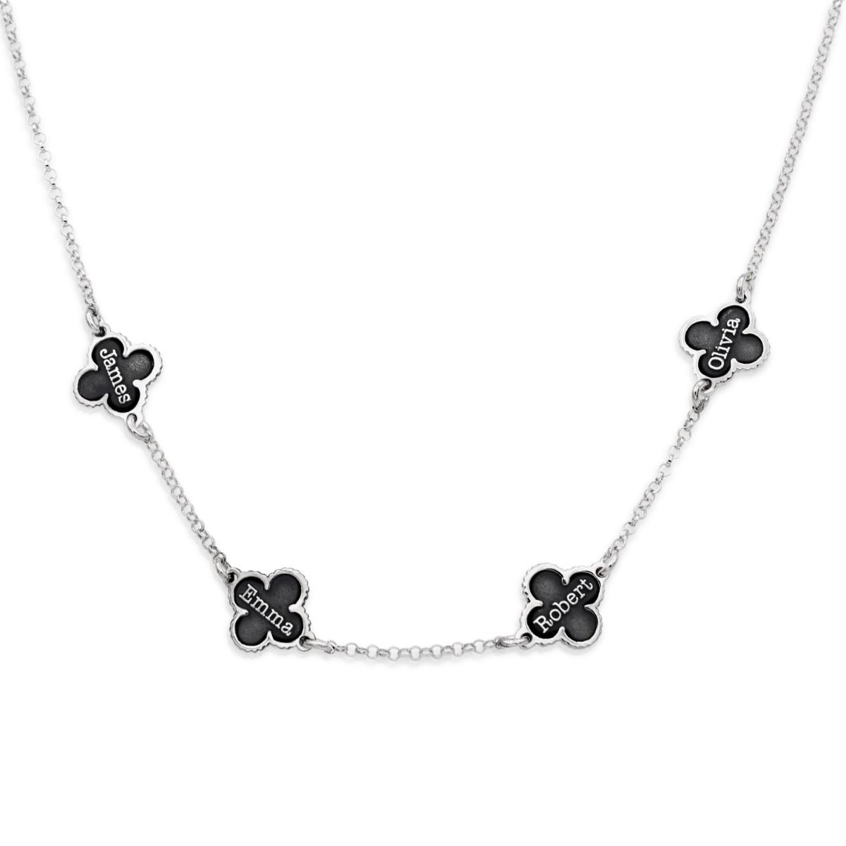 Verzaubertes Kleeblatt Kette mit Gravur [Sterlingsilber]