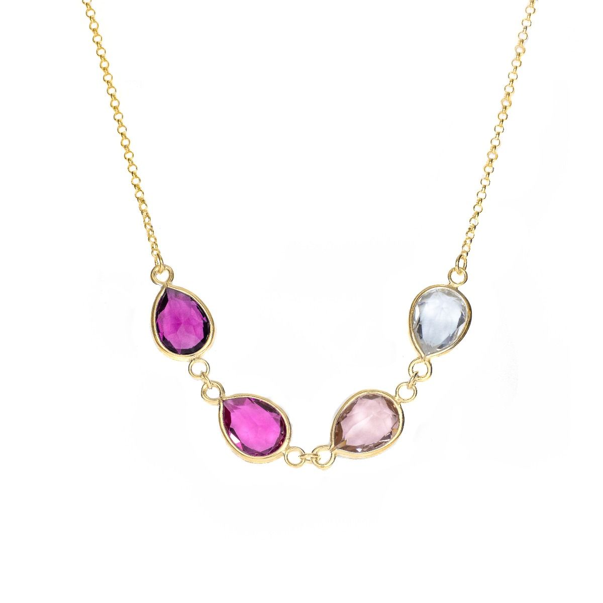 Enchanted Family Birthstone Necklace [Gold Plated]