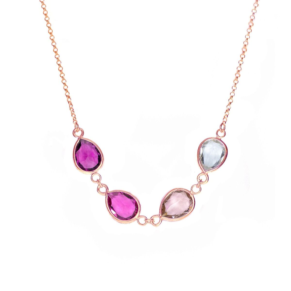 Enchanted Family Birthstone Necklace [Rose Gold Plated]
