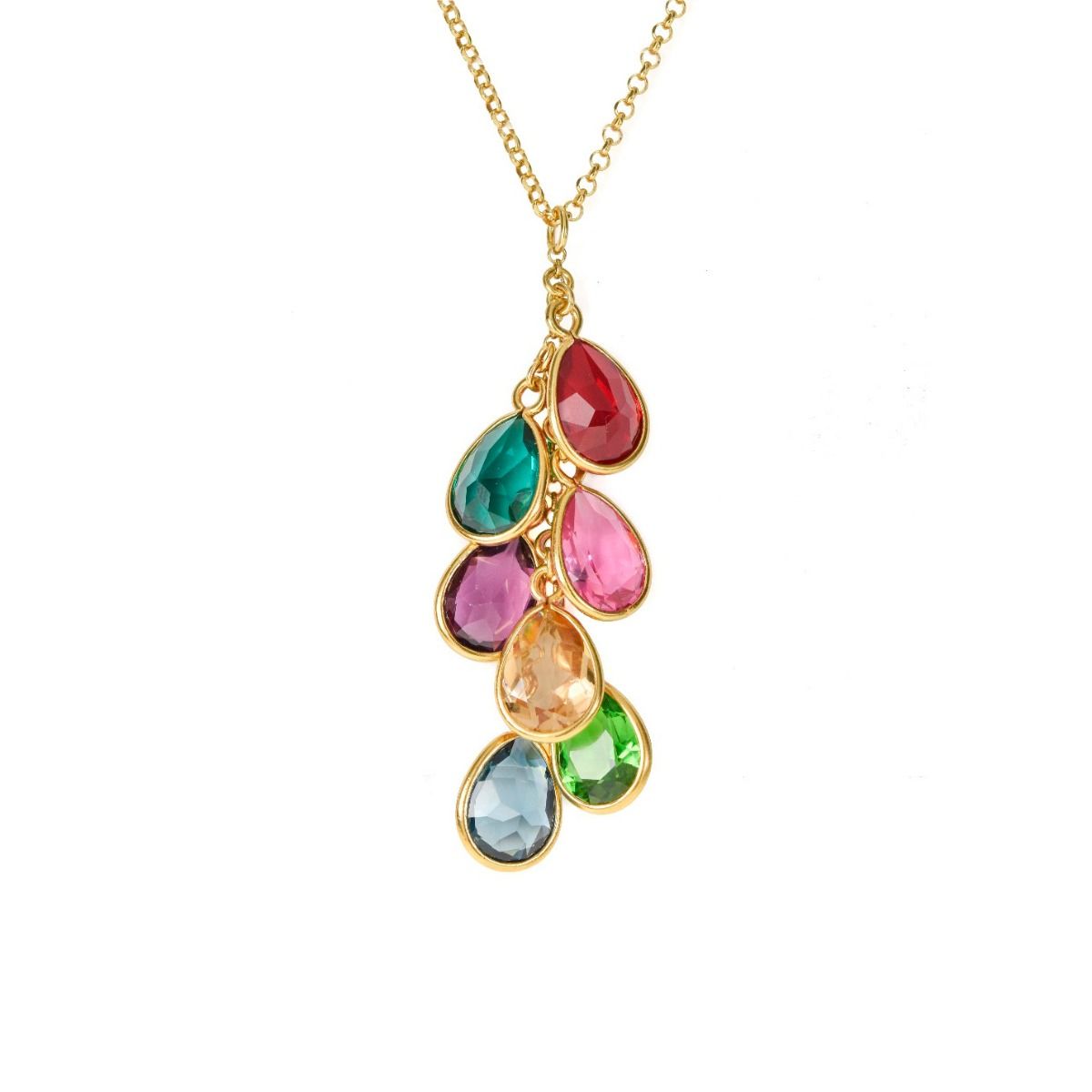 Collier Pluie Enchantée avec Pierres de Naissance [Vermeil 18ct]