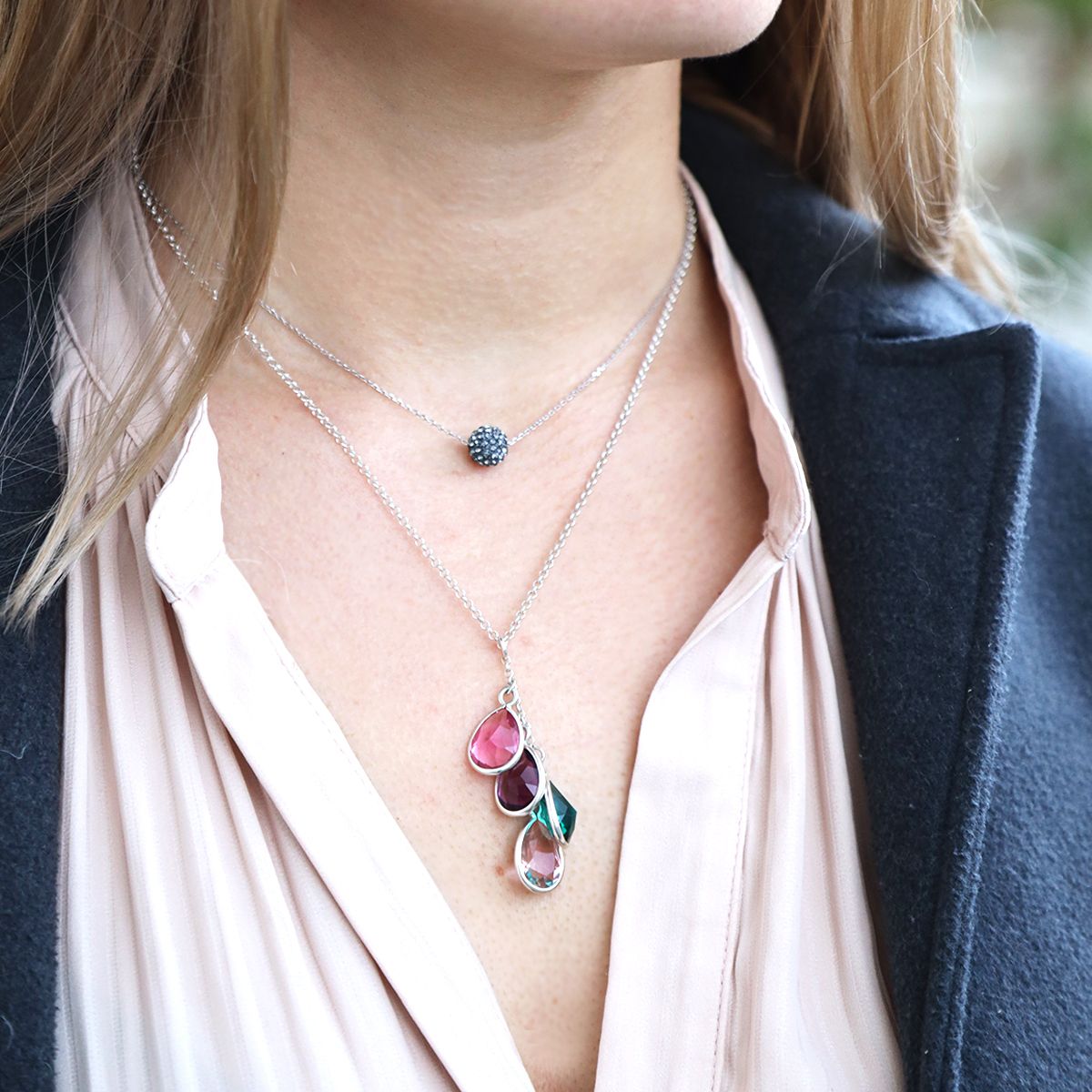 Enchanted Rain Sparkle Necklace Pair [Sterling Silver]