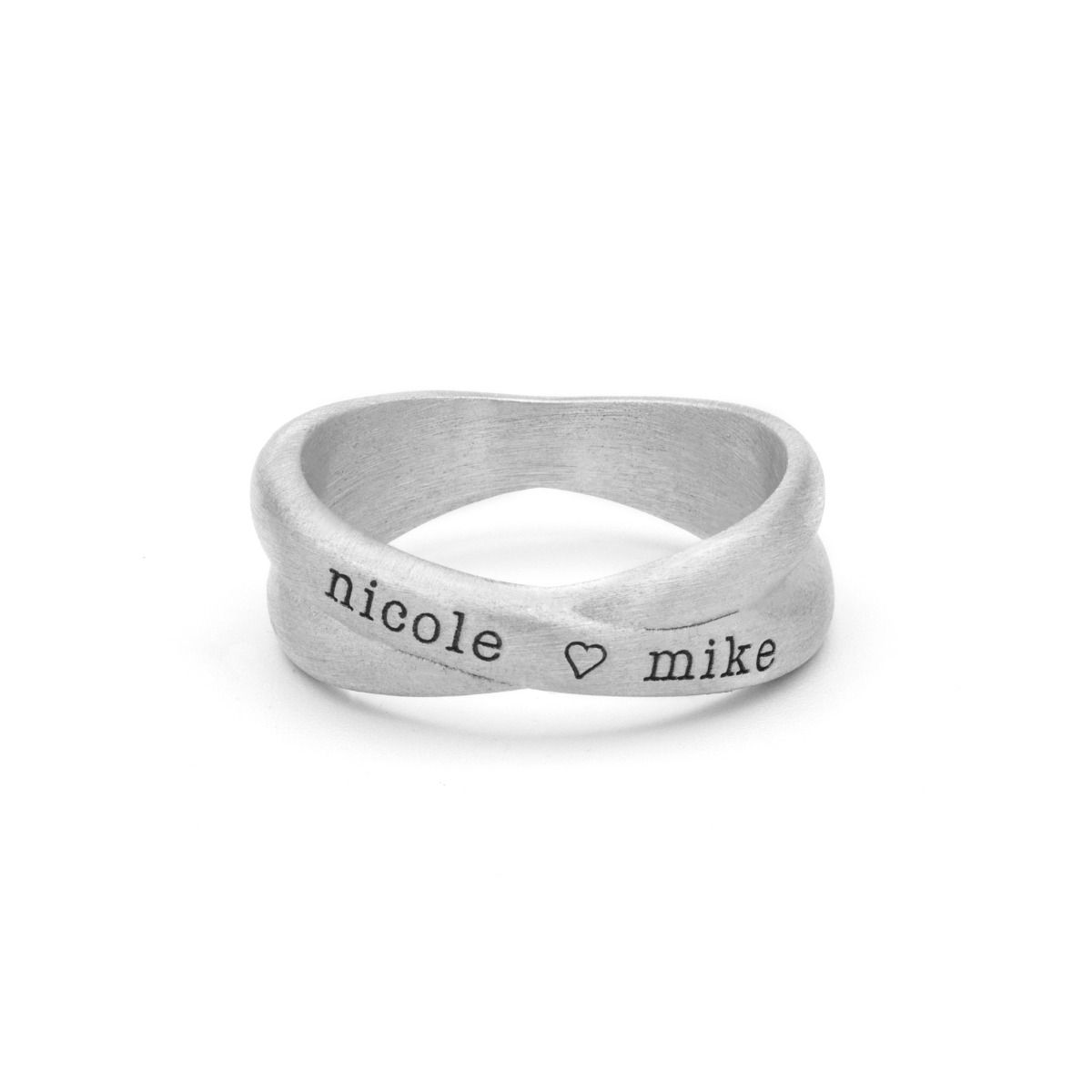 Bague Croisée des Chemins avec Noms [Argent 925]