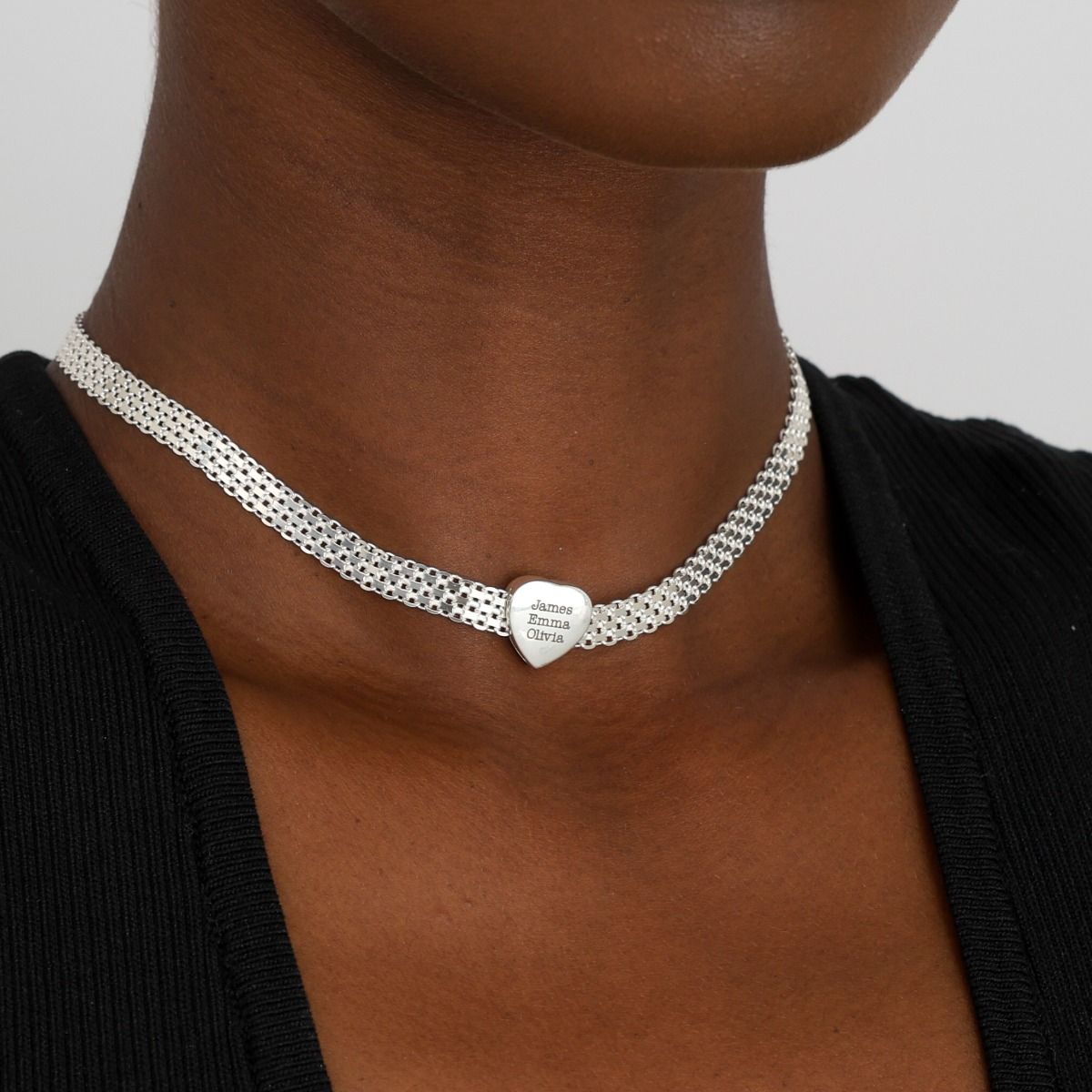 Enchanted Heart Milanese Chain Necklace [Sterling Silver]