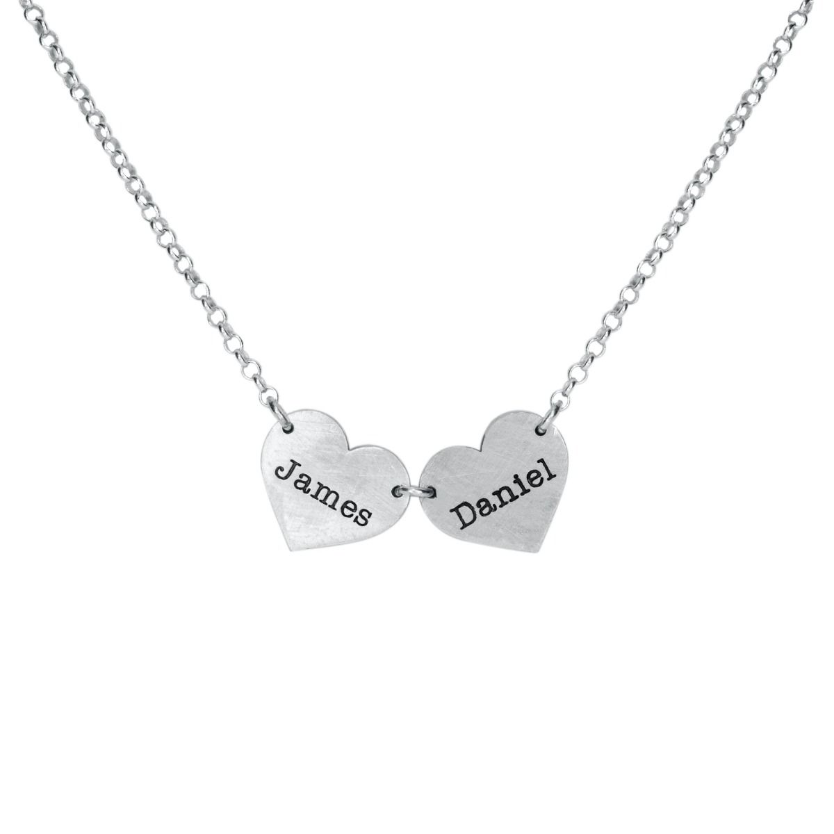 Familienherzen Kette mit Namen[Sterlingsilber]