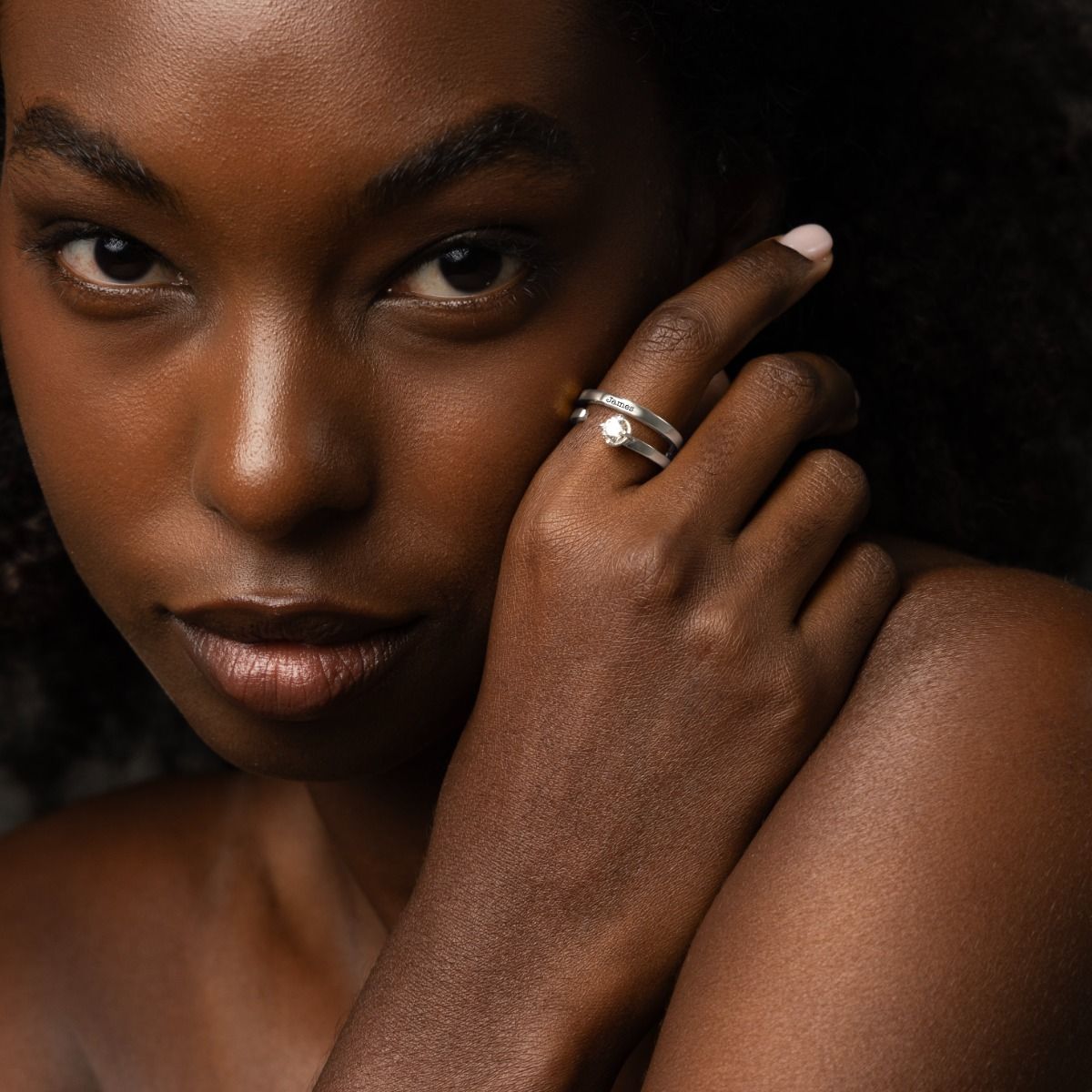 Eternal Glow Engraved Diamond Ring [Sterling Silver]