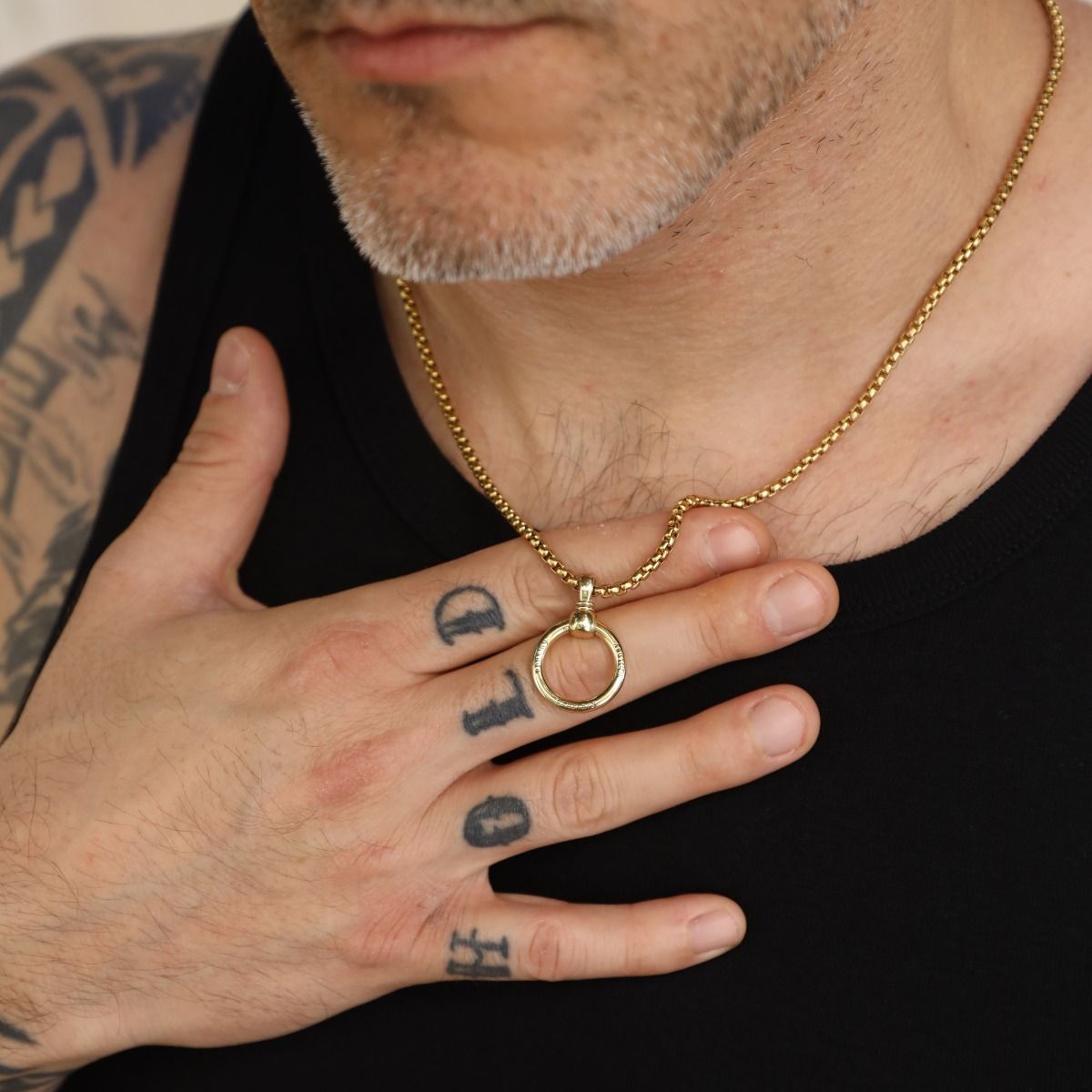 Eternity Circle Name Necklace for Men in Gold Plating Talisa