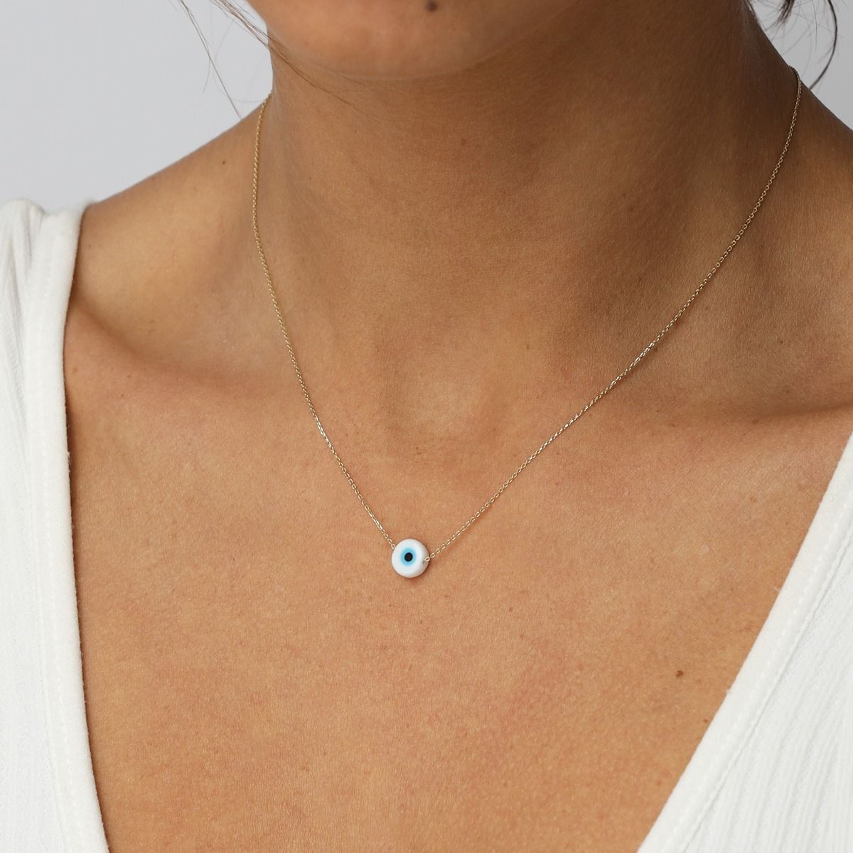 Evil Eye Amulet Necklace [14 Karat Gold] 