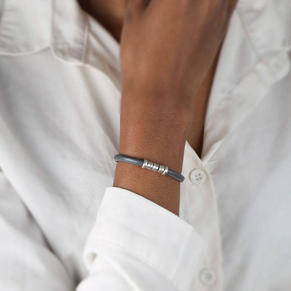 Tied Together Name Bracelet [Gray Suede]