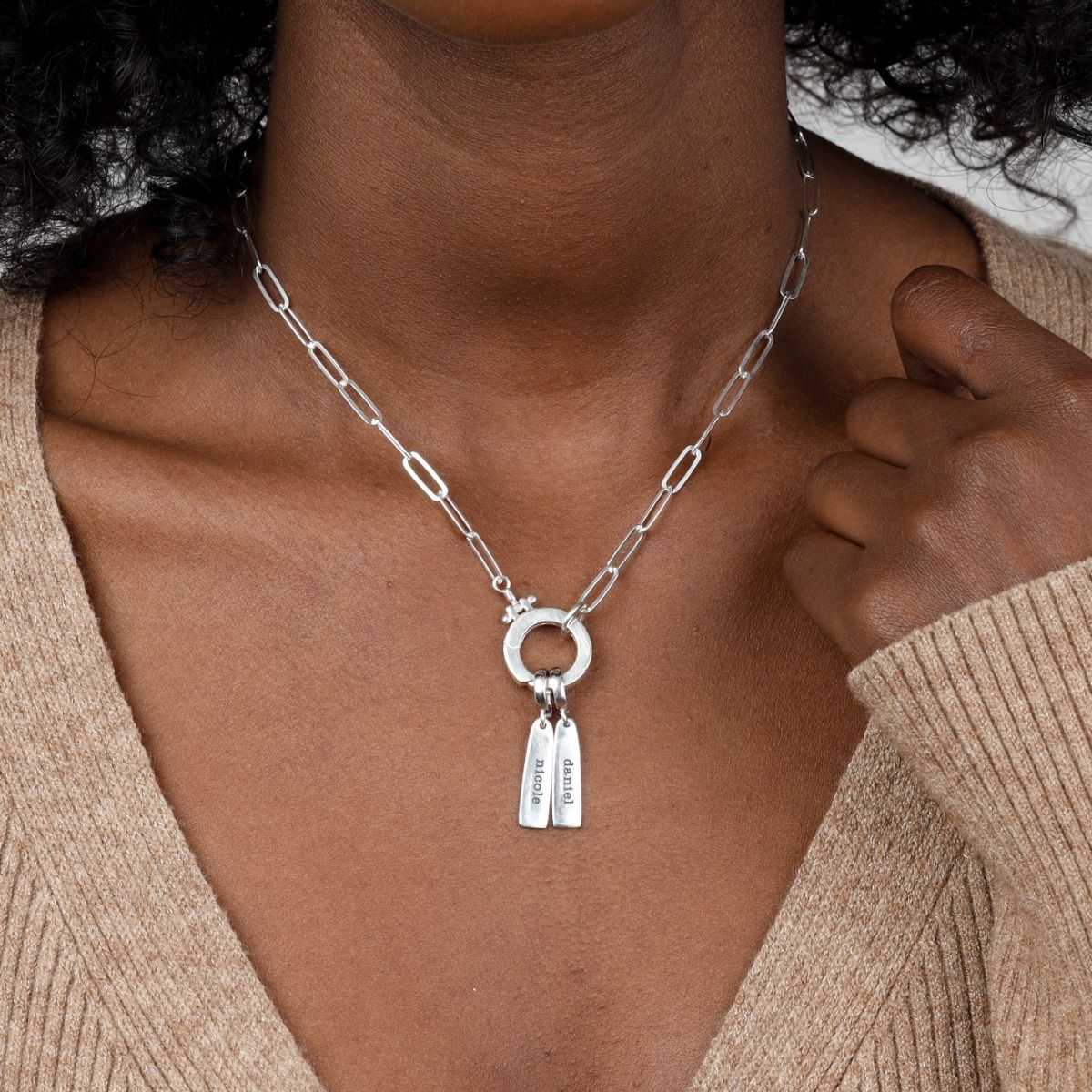 Charm Prénom Barre Verticale [Argent 925]