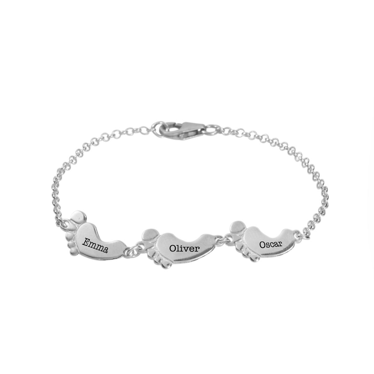 Familien Pfad Armband mit Gravur [Sterlingsilber]
