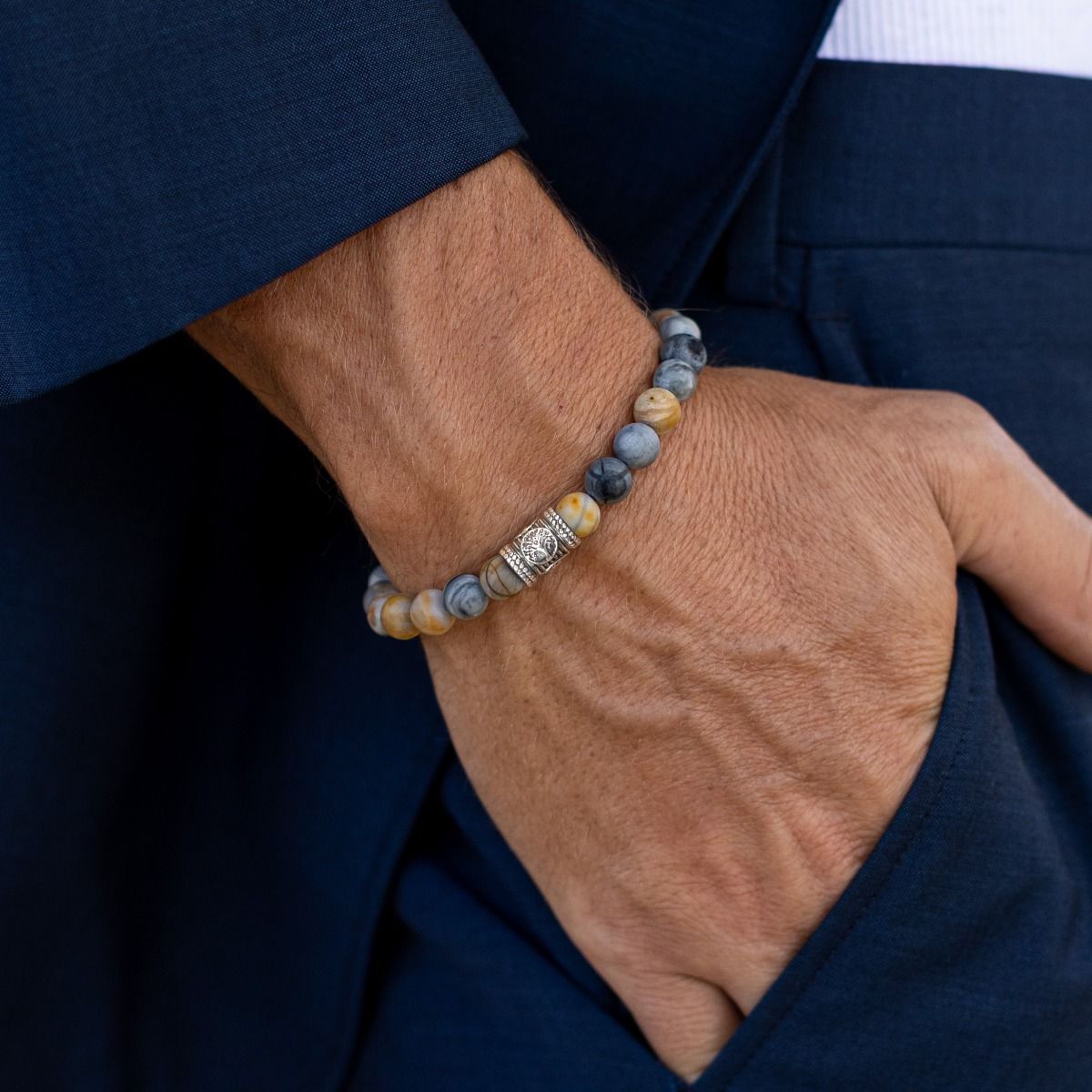 Bracelet Arbre Familial Picasso Jaspe pour Homme 