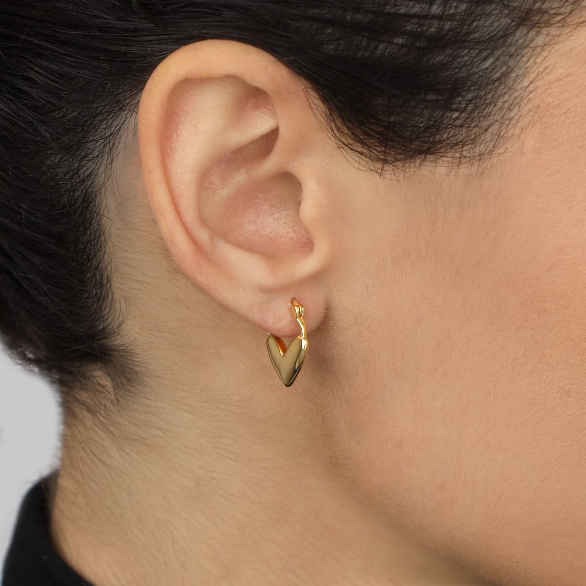 Heart Hoop Earrings [18K Gold Plated]