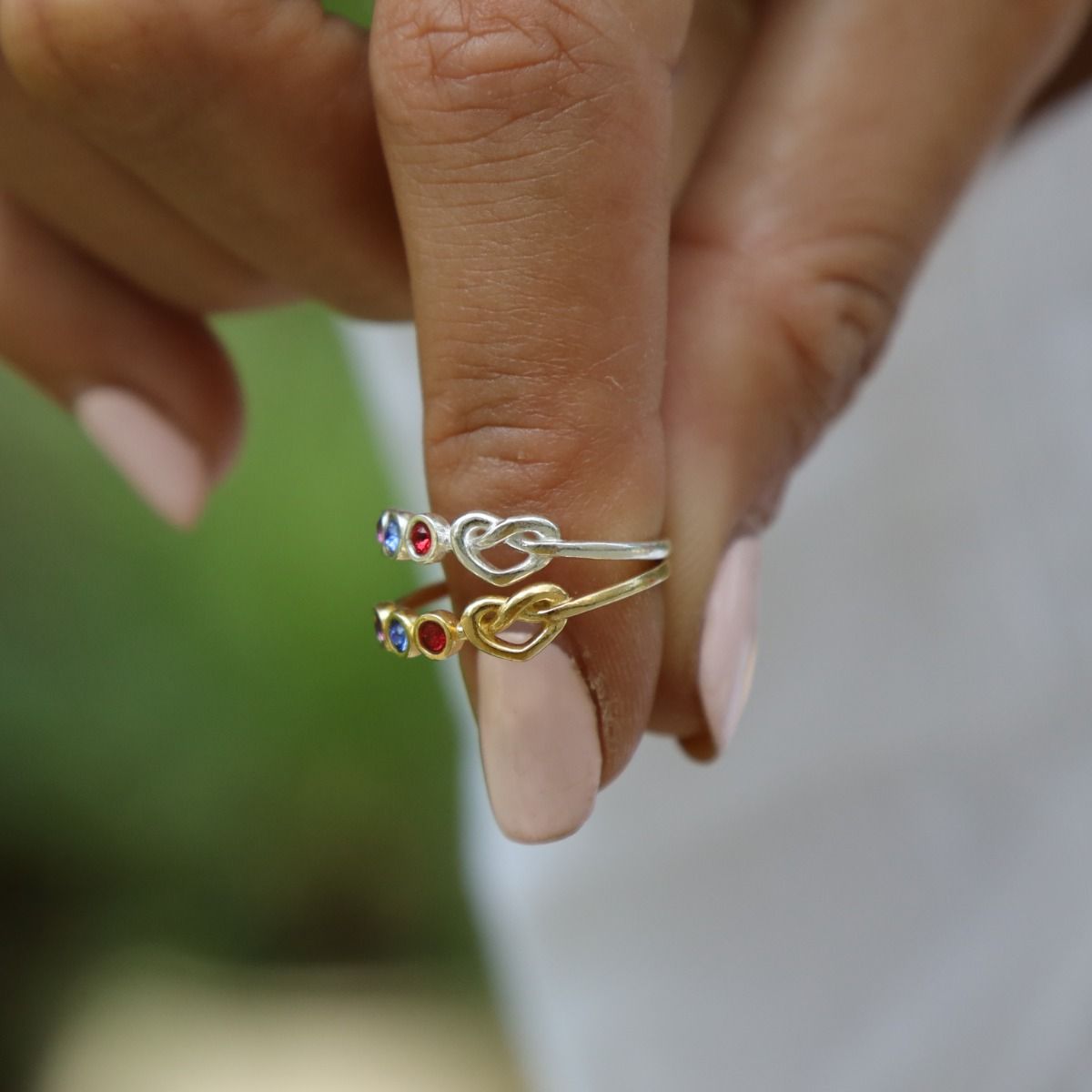 ゴールド ダブルハートリング クリスタル装飾 crystal heart ring～ｸﾘｽﾀﾙﾊｰﾄﾘﾝｸﾞ | flower／フラワー公式通販