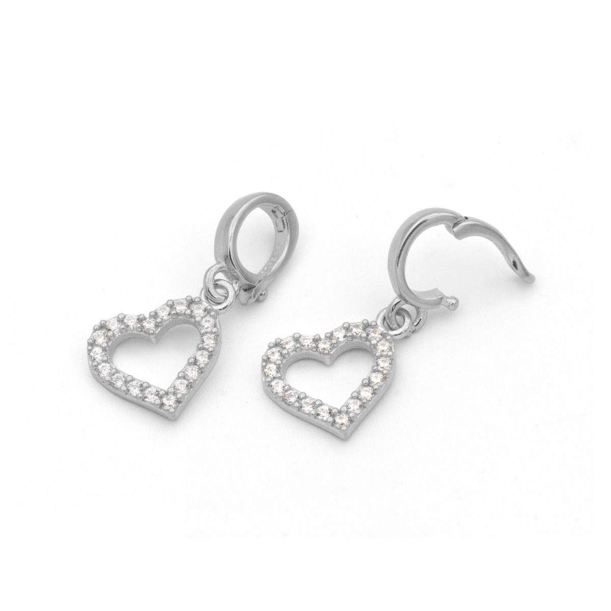 Charm Cœur avec Cristaux [Argent 925]