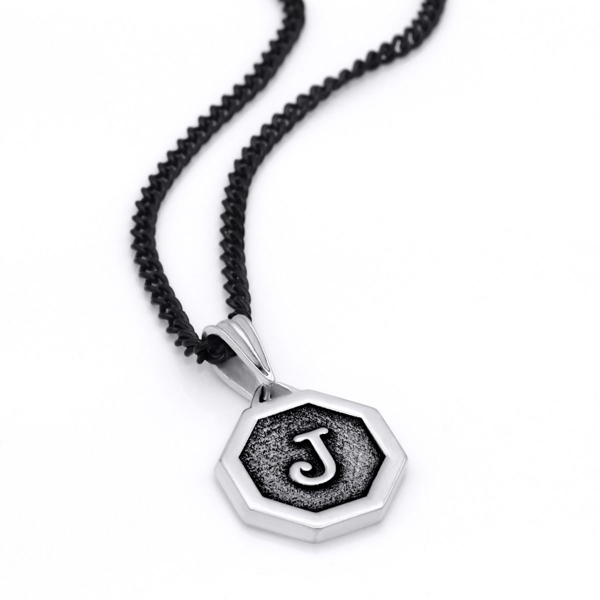 Collier Hexagonal avec Initiale [Argent 925]