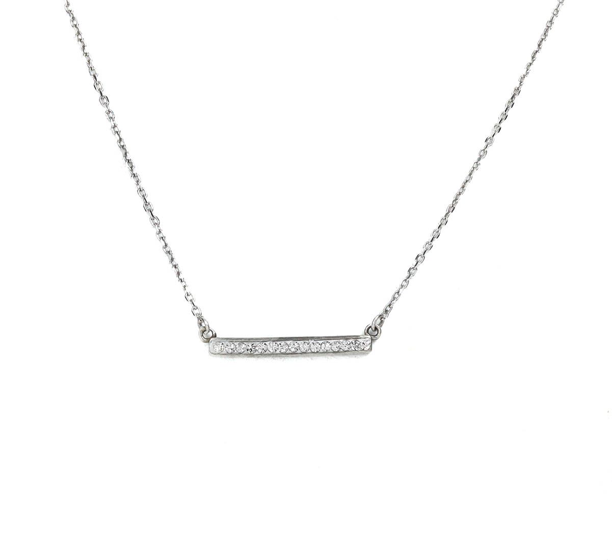 Glimmering Bar Necklace in Sterling Silver by Talisa