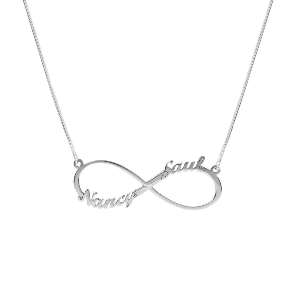 Schillernde Unendlichkeit Kette mit Namen [Sterlingsilber]
