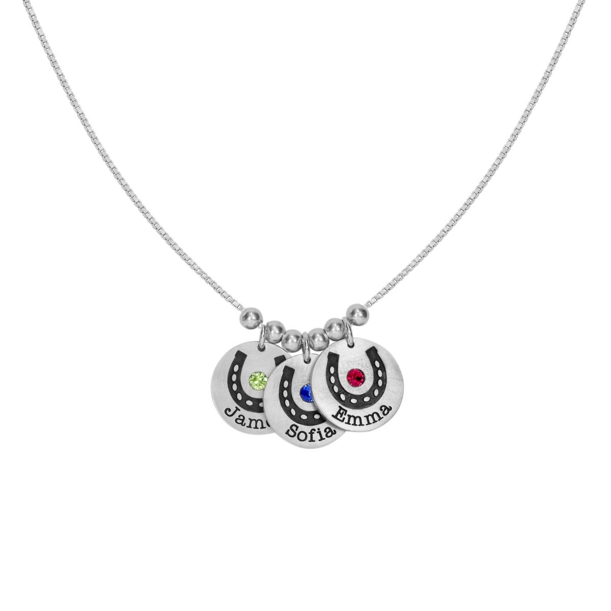 Glücksbringer Kette mit Namen [Sterlingsilber]