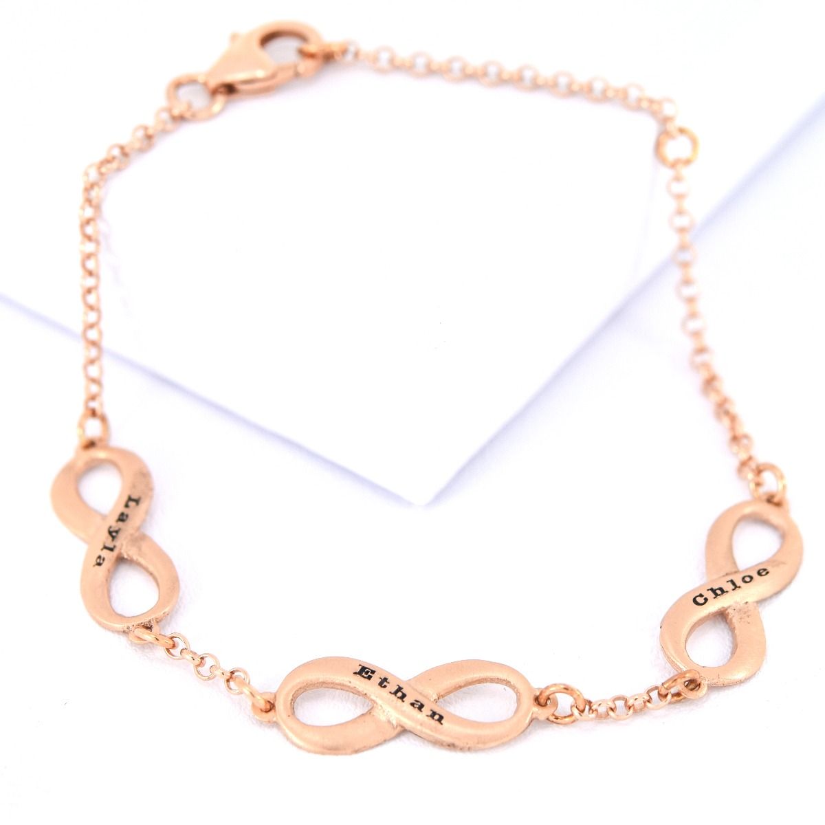 Unendlichkeit Armband mit Gravur [750er rosévergoldet]