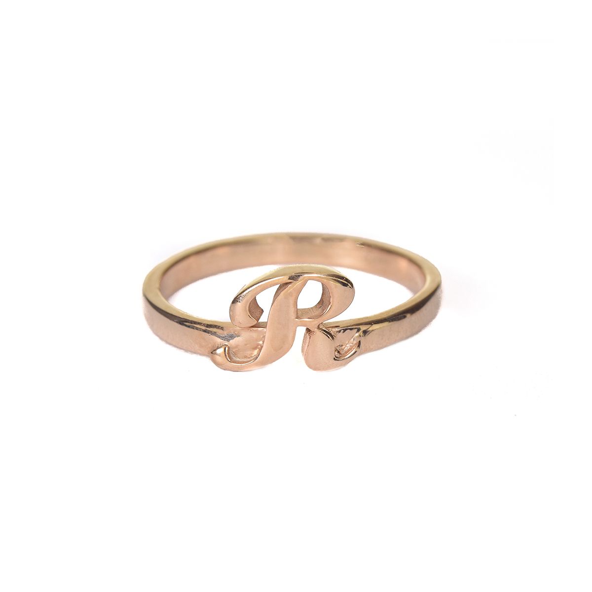 Bague Initiale 3D [Plaqué Or Rose 18ct]