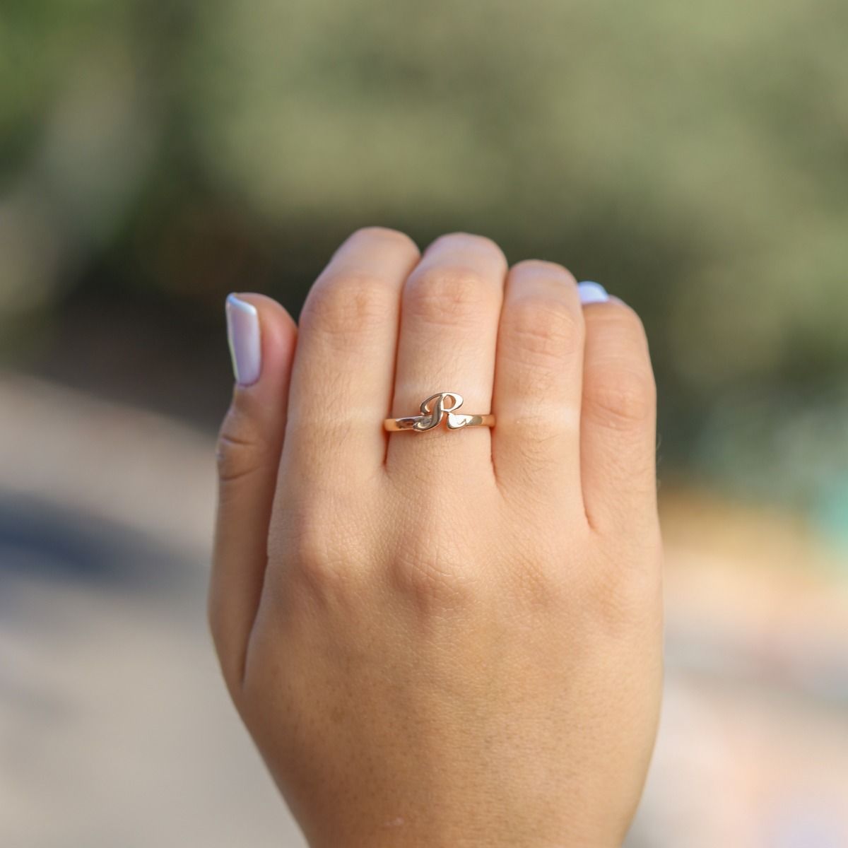 3D Custom Initial Ring Dainty Rings by Talisa Jewelry