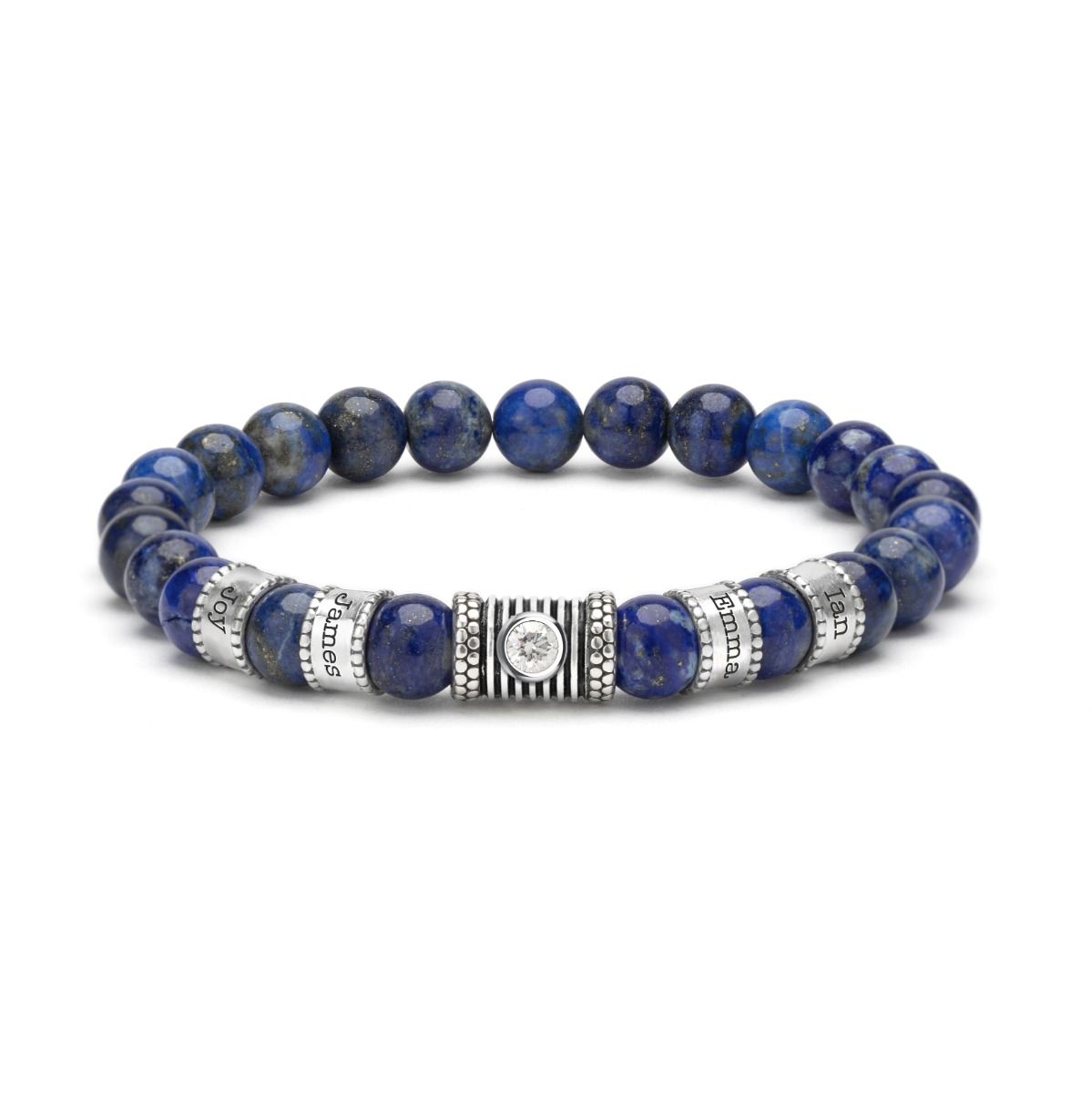 Lapis Lazuli Name Bracelet for Her - Bracelet wirh Diamond