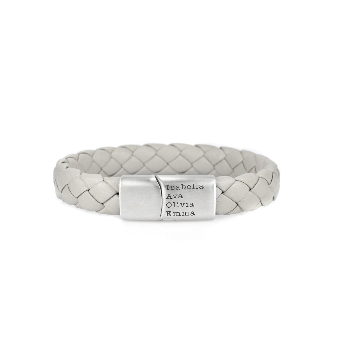 Men Magnet Engraved Bracelet - Light Gray