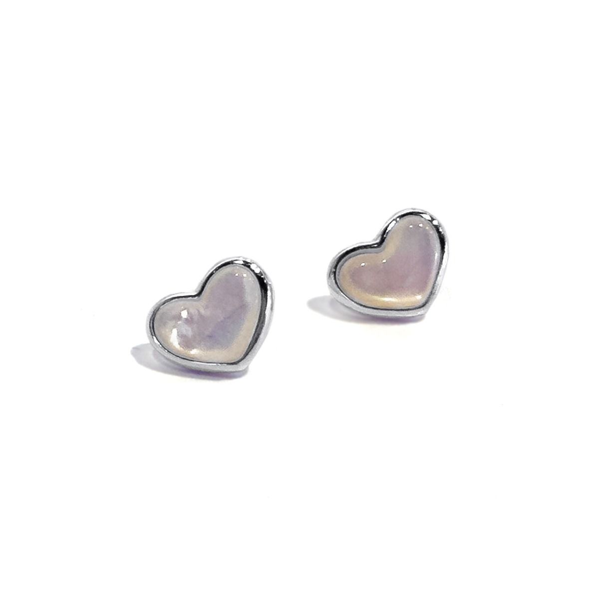 Love Heart Stud Earrings [Sterling Silver]