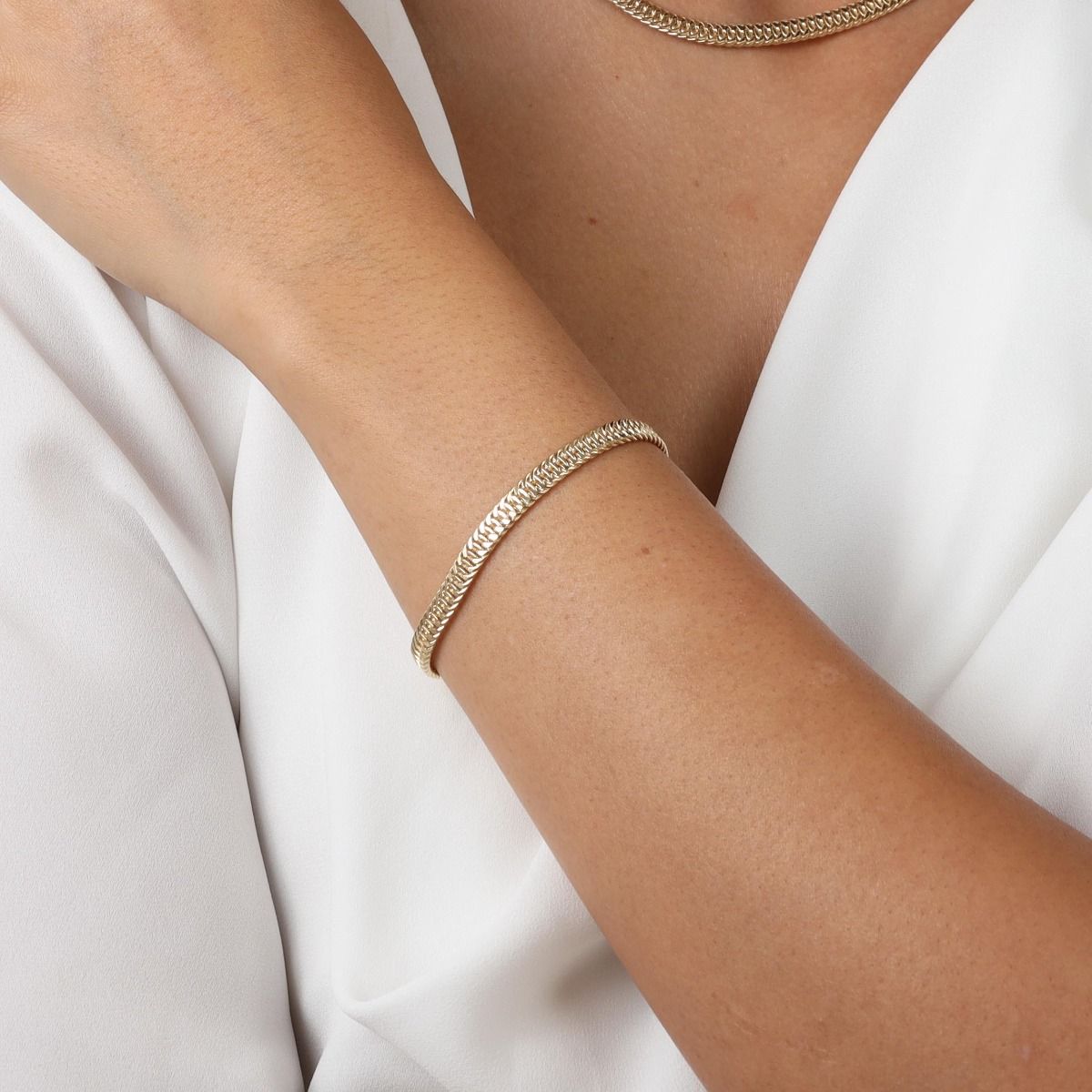Madison Herringbone Bracelet [18k Gold Plated]