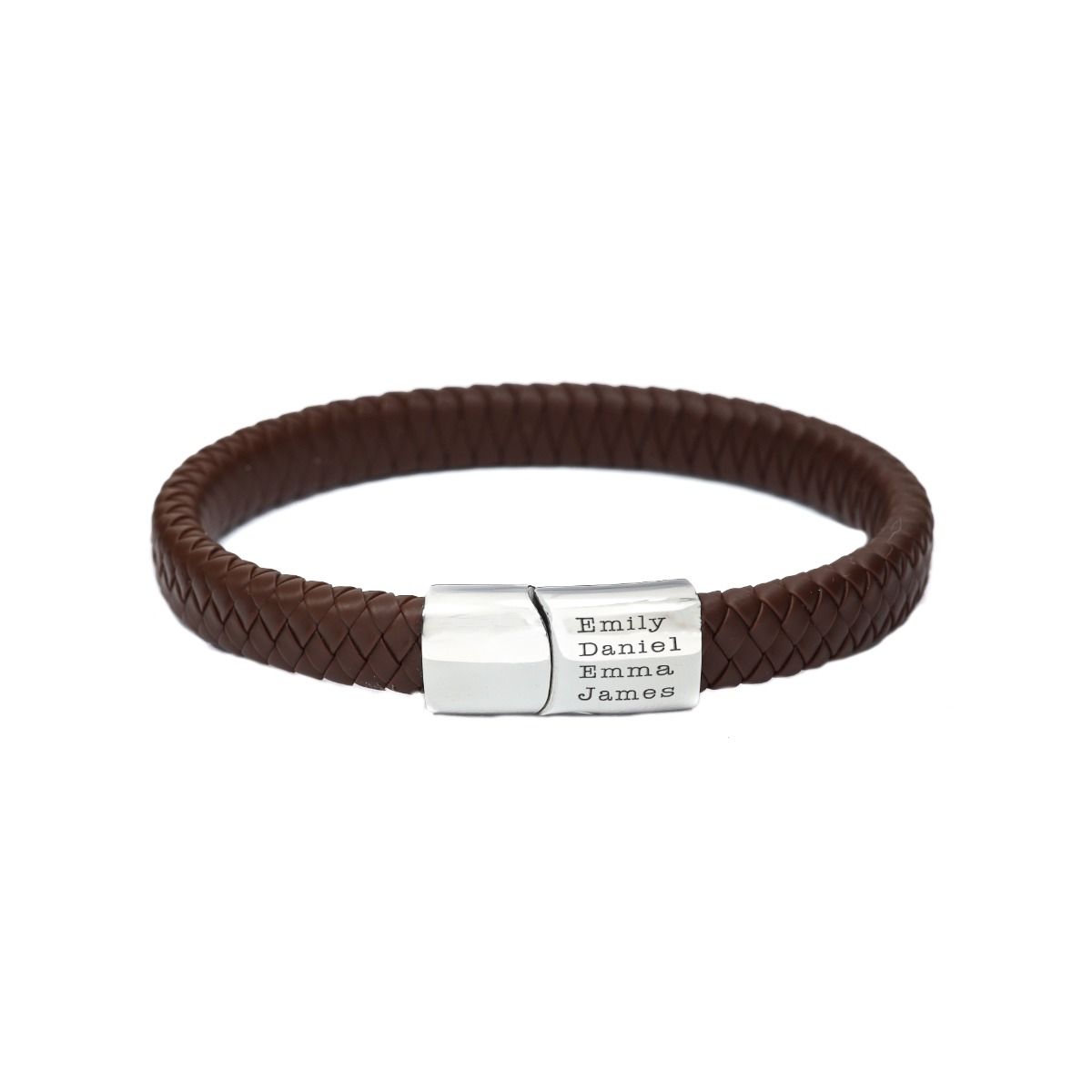 Men Magnet Engraved Bracelet - Brown
