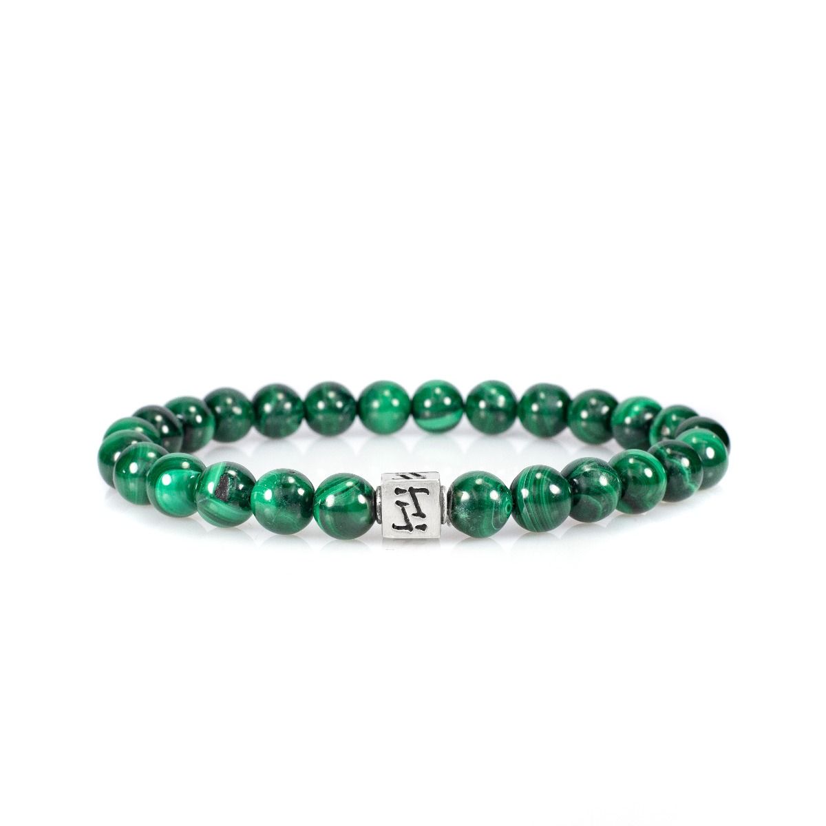 Klassisches Armband aus Malachit für Herren - Sterlingsilber