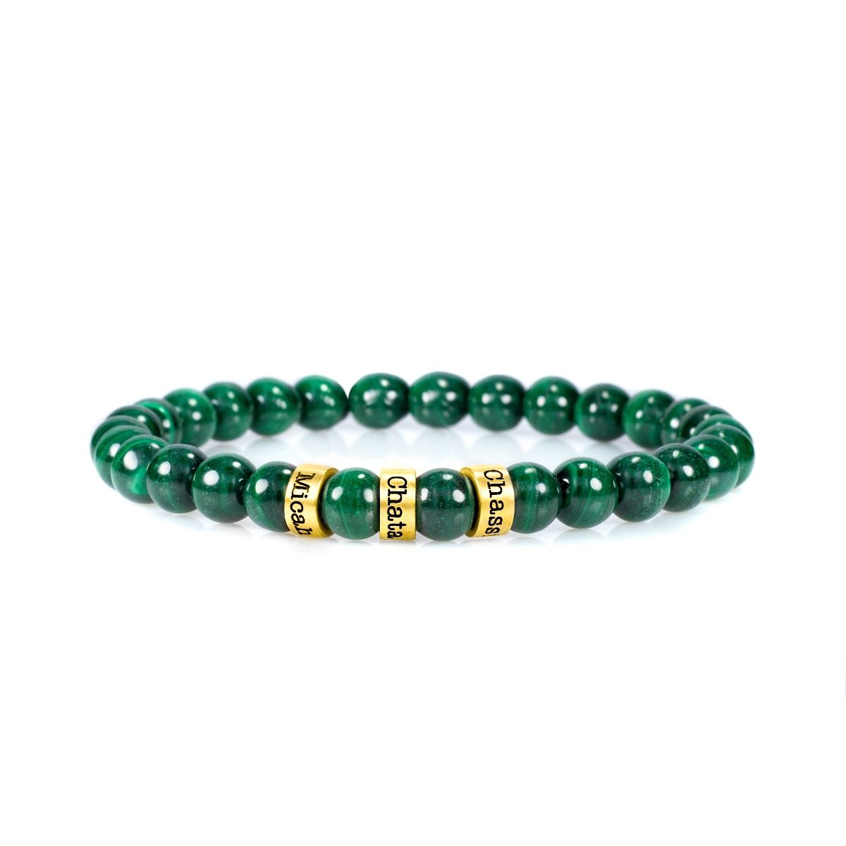 Malachite Women Name Bracelet [Gold Plated]