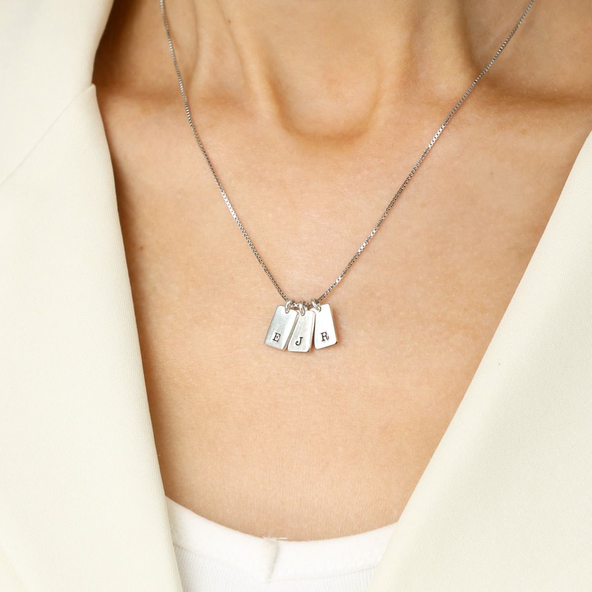 Mirella Initials Charm Necklace [Sterling Silver]