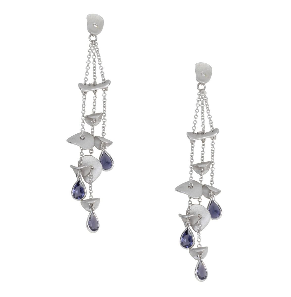 Moonlit Waterfall Earrings [18K White Gold]