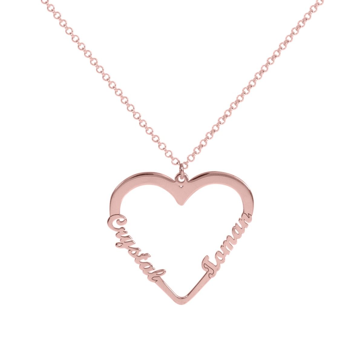 Our Heart Name Necklace [18K Rose Gold Plated]