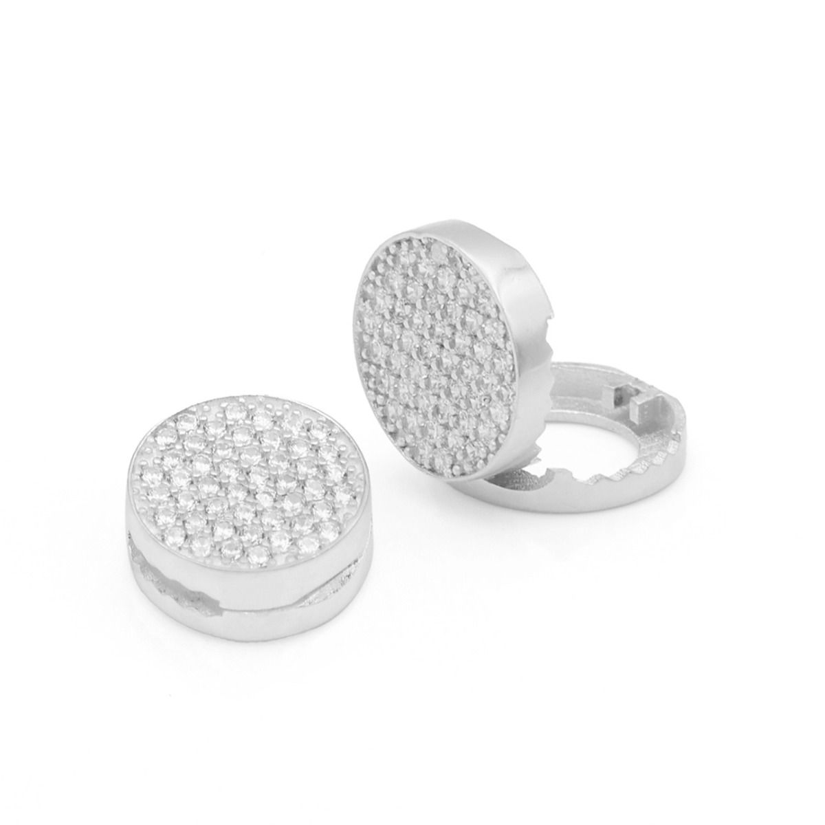 Pave Kreis Anhänger für Milanaise Kette [Sterlingsilber]