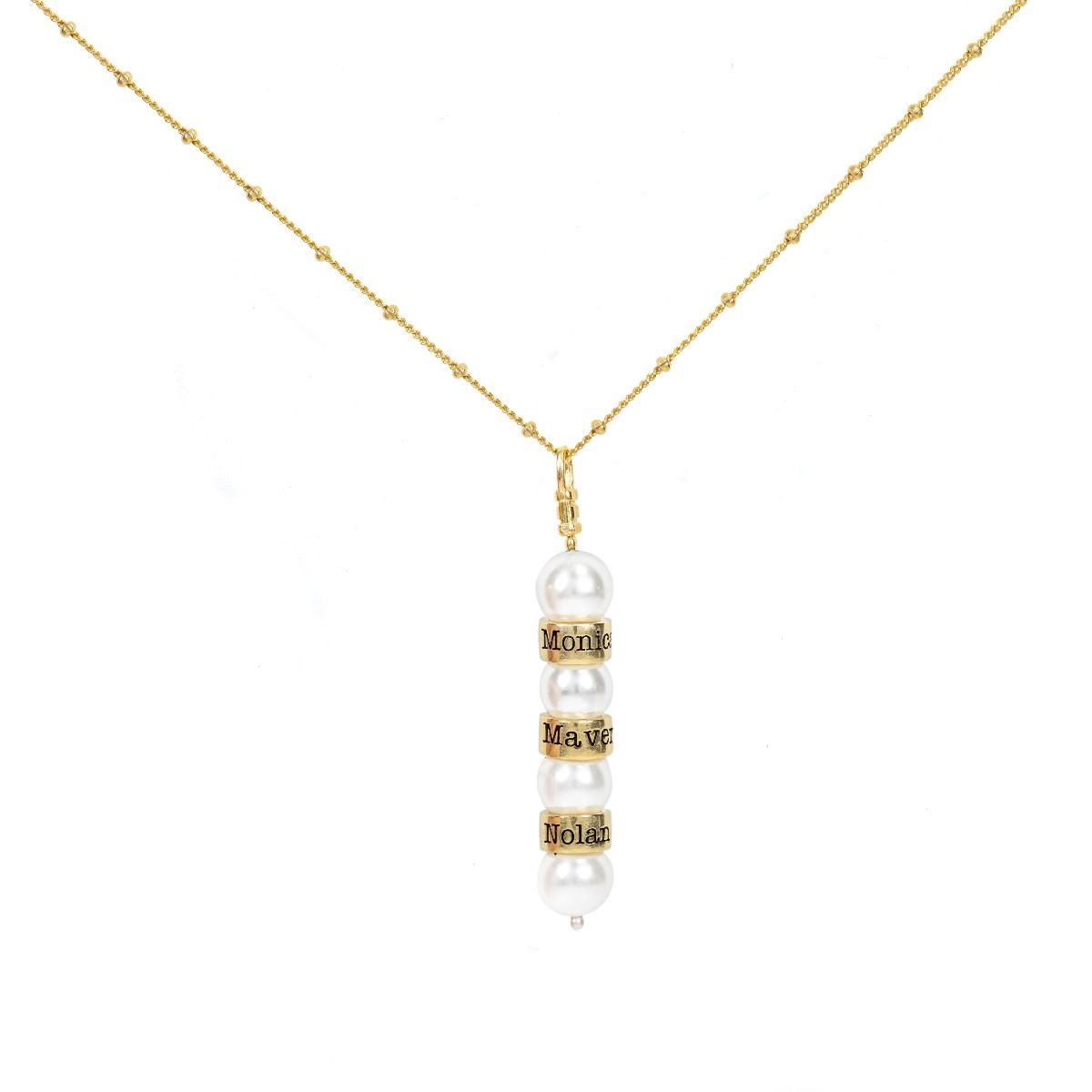 Pearl Name Necklace [Gold Plated]