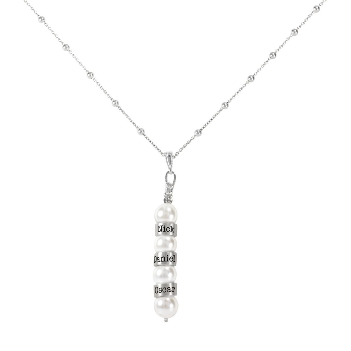 Pearl Name Necklace [Sterling Silver]