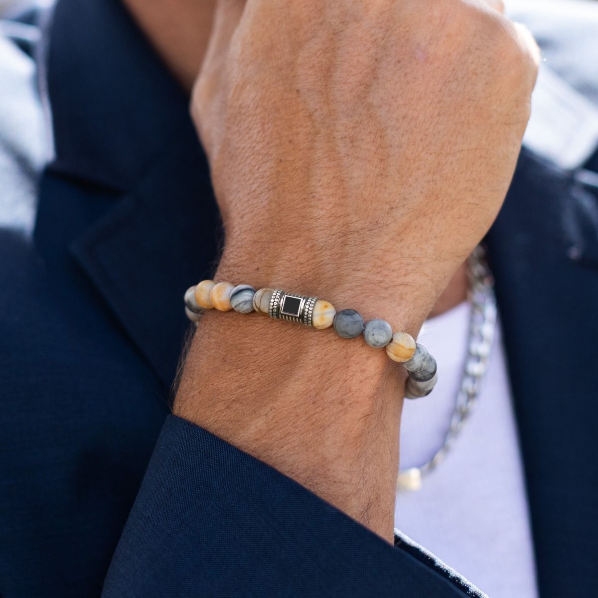 Buy Reiki Crystal Products Picasso Jasper Bracelet Round Bead 8 Mm Bracelet For Reiki Healing Stones Online At Best Prices In India