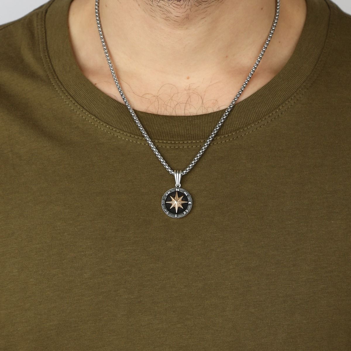 Polaris Star Men's Necklace in Silver - Gifts for Him by Talisa