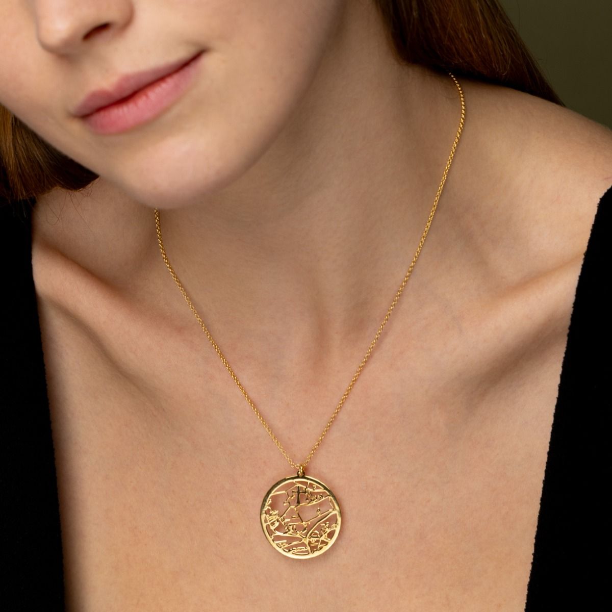 Crossed Precious Spot Map Necklace [18K Gold Vermeil]