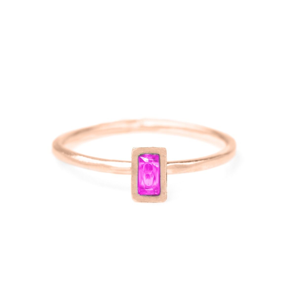 Bague Carina. Baguette Verticale [Plaqué Or Rose 18ct]