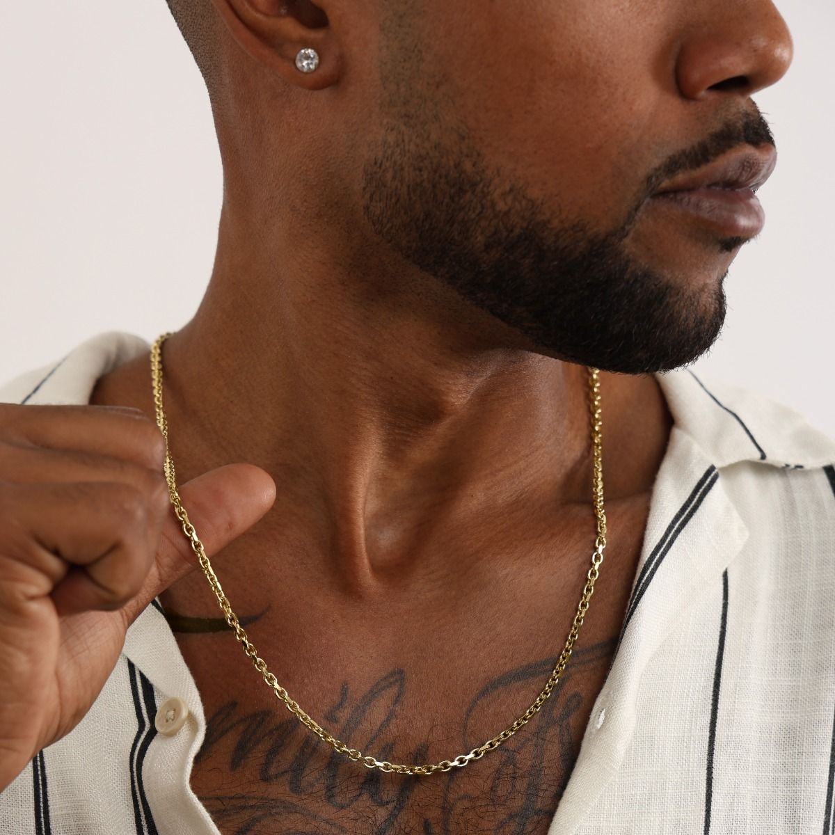 Infinity Twist Chain for Men - 14 Karat Gold