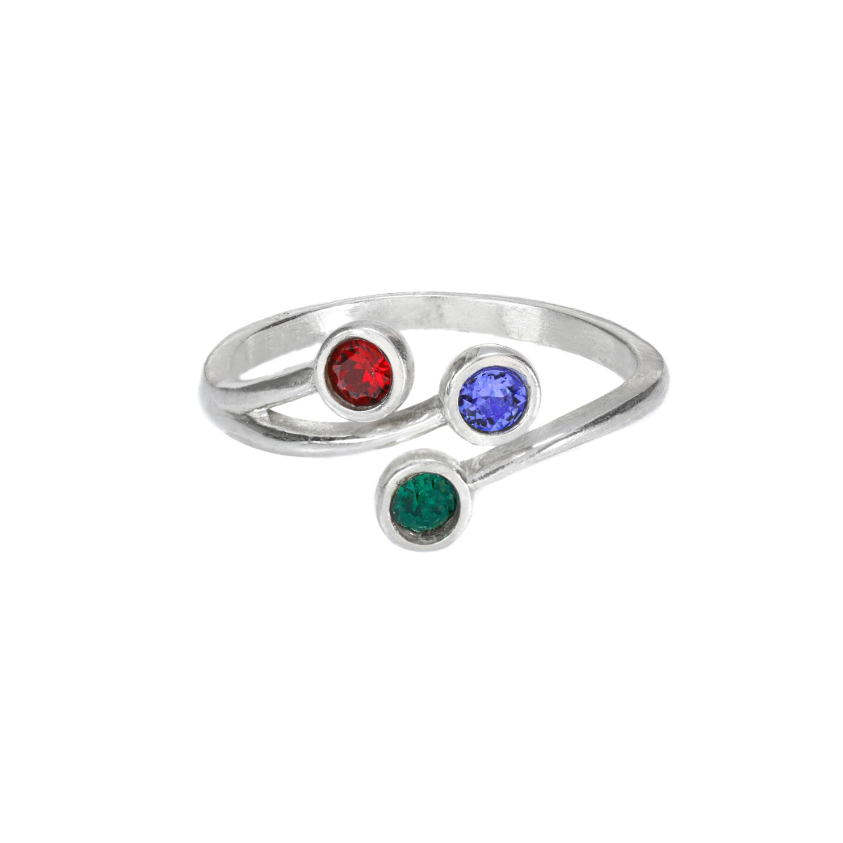 Roots Of Love Ring – 3 Birthstones [Sterling Silver]