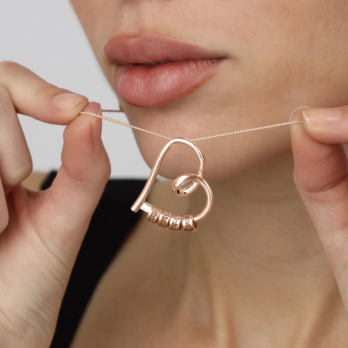 Ties of the Heart Name Necklace [18K Rose Gold Plated]
