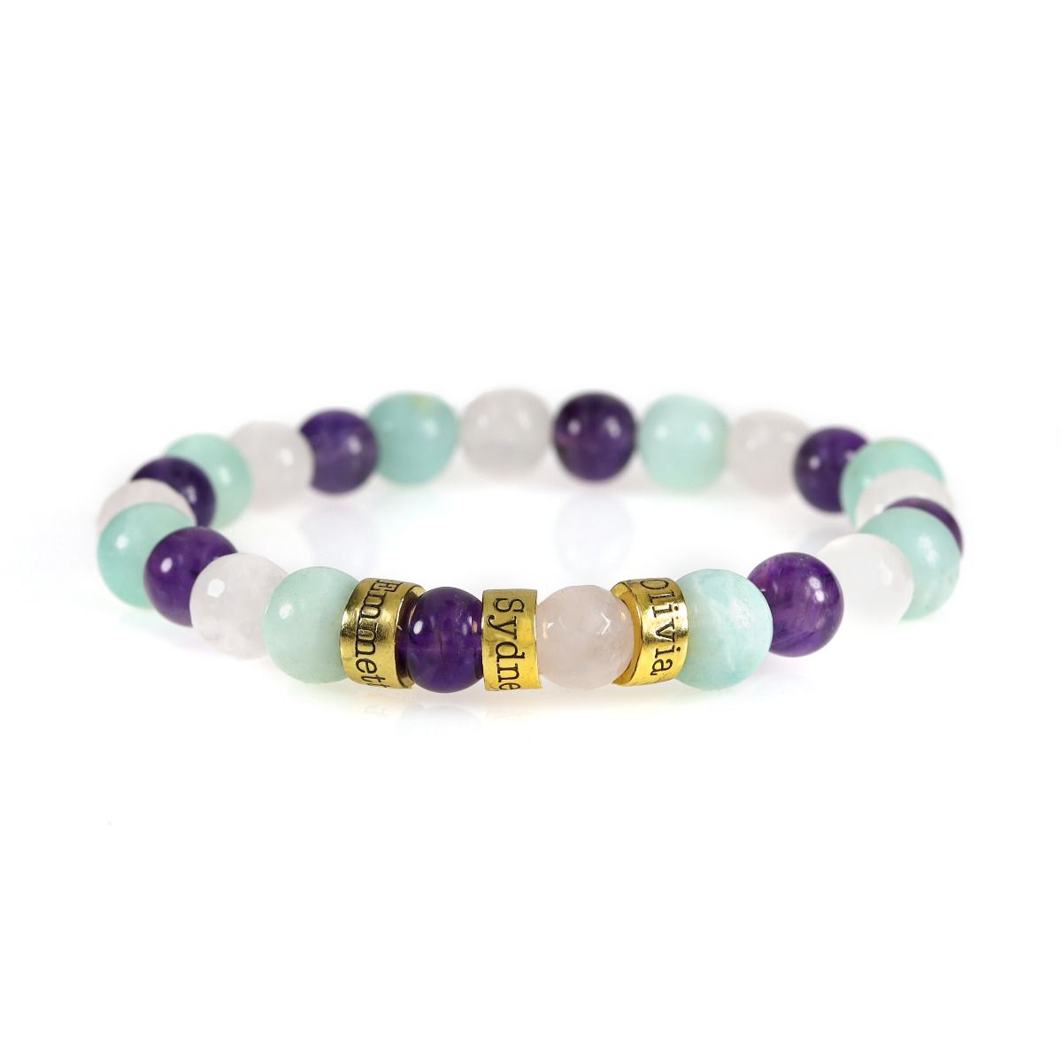 Bracelet Synergie de Céladon avec Prénoms [Plaqué Or 18ct]