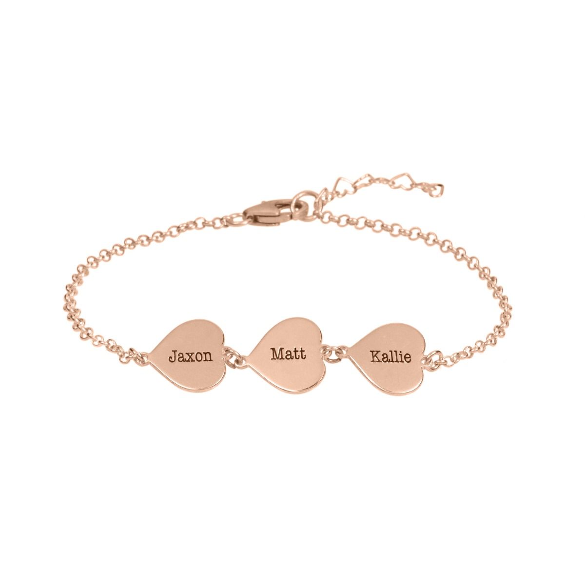 Herzens-Set Armband mit Gravur [750er rosévergoldet] 